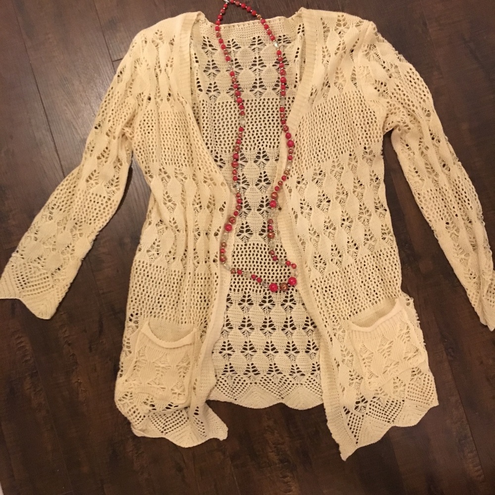 Cream lacy cardigan
